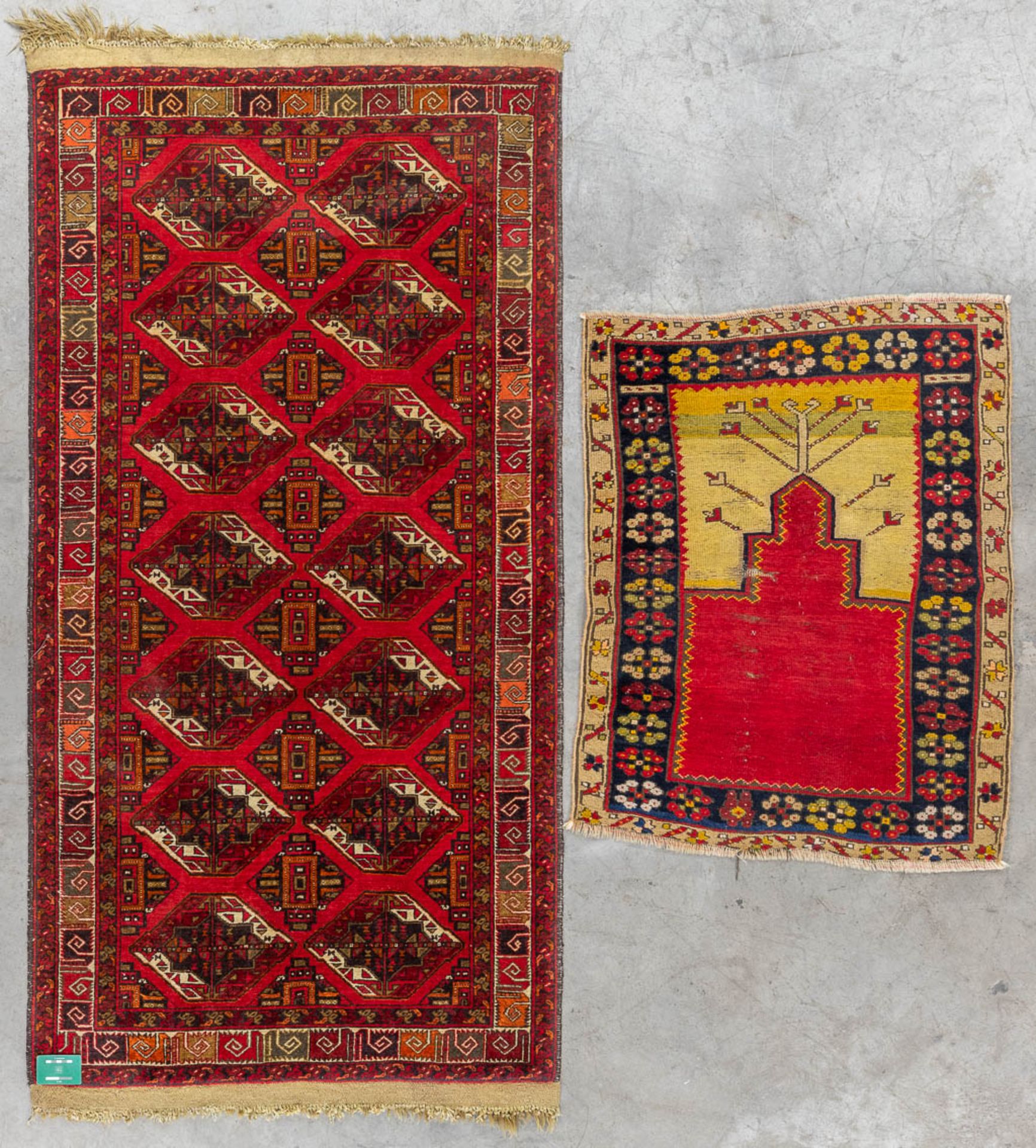 Two Oriental hand-made carpets. Afghan &amp; Turkey (D:195 x W:100 cm) - Image 2 of 11