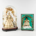 A shrine with a wax figurine of Jesus Christ, and a dome with an image of Madonna. 19th/20th C. (D:2