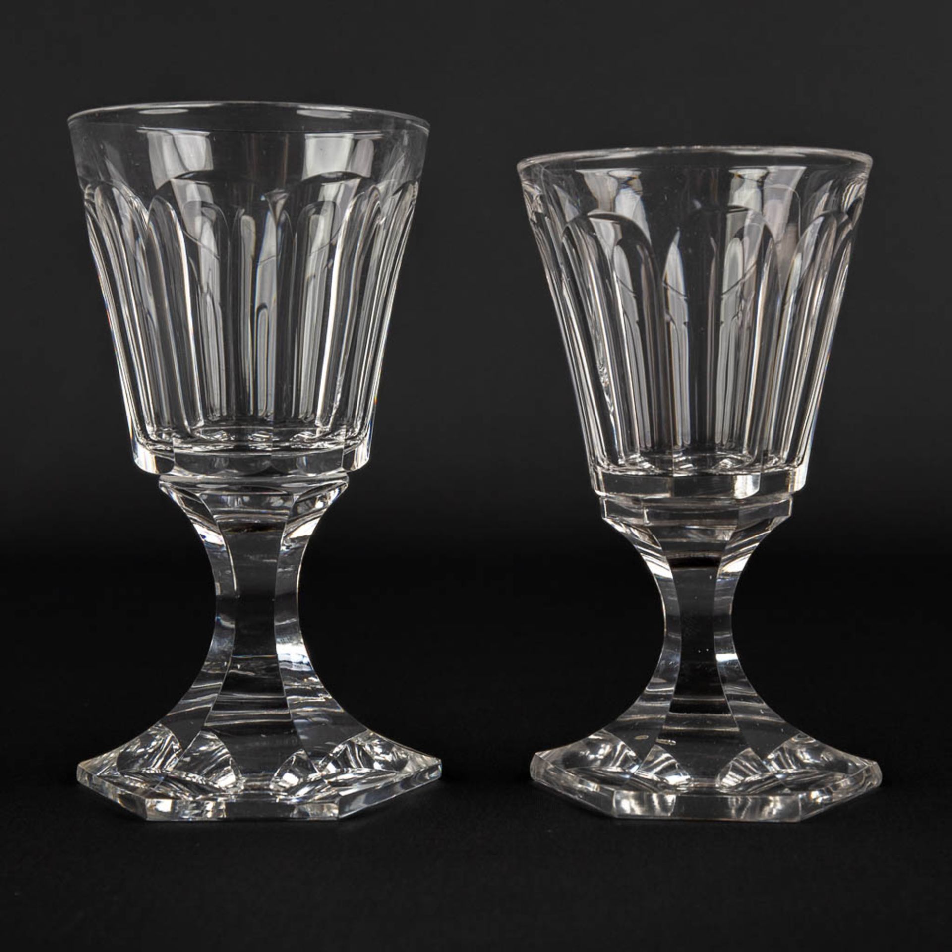 Val Saint Lambert 'Metternich' a set of 46 crystal glasses, added are other glasses (H:18 cm) - Image 6 of 9