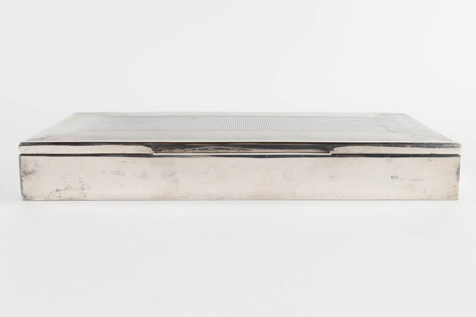 A storage box, silver and wood, Budapest, 835. 20th C. 970g. (D:14 x W:30 x H:4,5 cm) - Image 4 of 12
