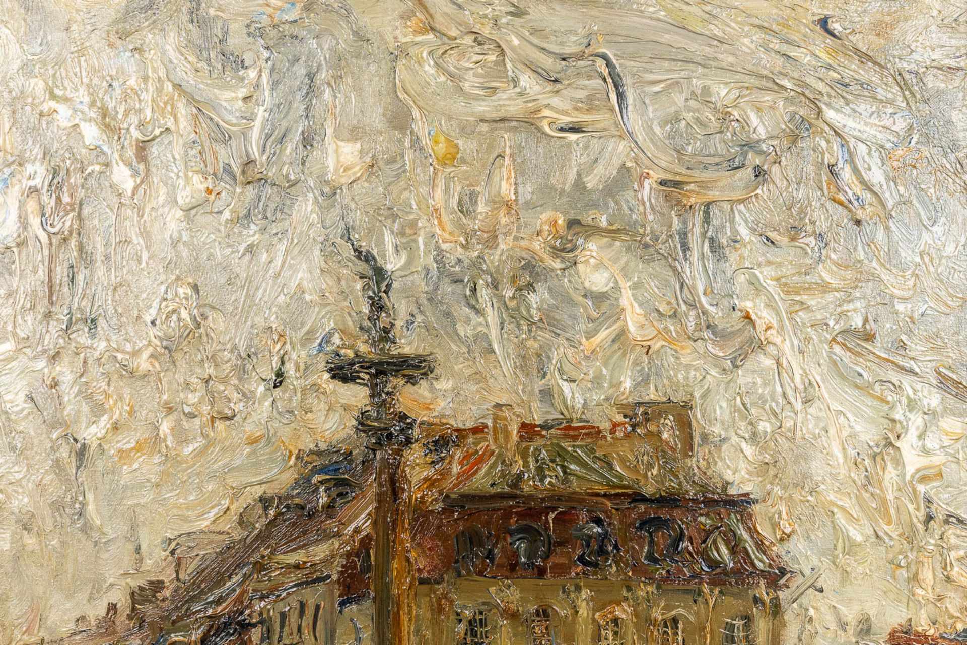 Wlodzimierz ZAKRZEWSKI (1916-1992) 'Plac Zamkowy, Warschaw' oil on canvas. 1967. (W:100 x H:72 cm) - Image 6 of 8
