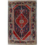 An Oriental hand-made carpet, Jozan Sarouk (D:190 x W:127 cm)