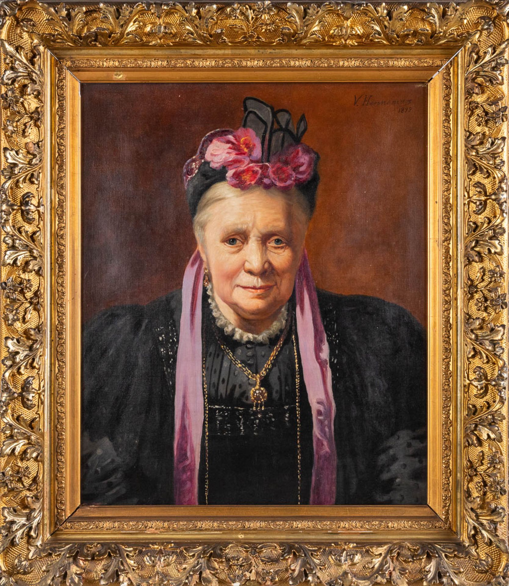 Valentin HENNEMAN (1861-1930) 'Portrait of a lady' oil on canvas. 1899. (W:54 x H:66 cm) - Image 3 of 7