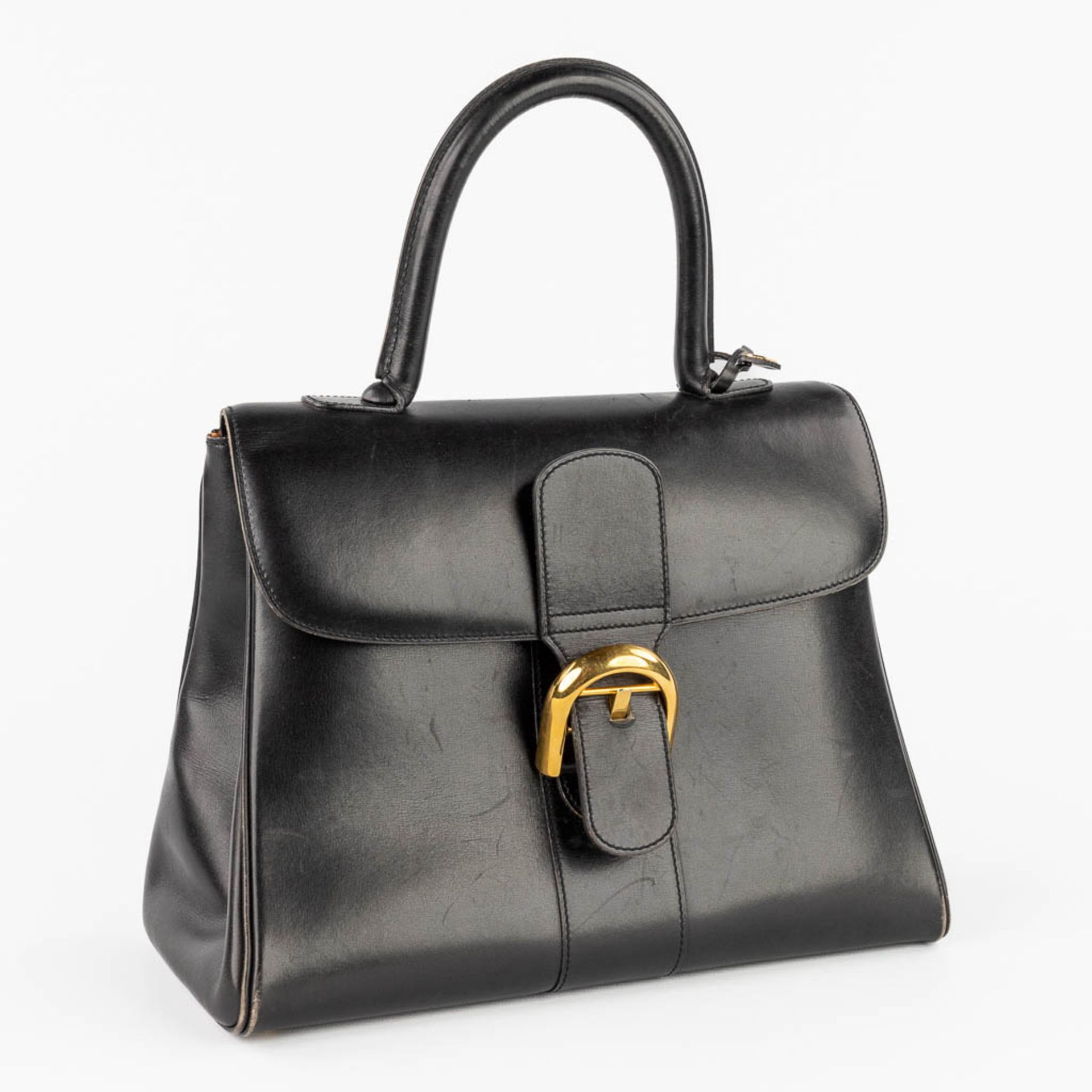 Delvaux, 'Brillant' PM a handbag, black leather with gold-plated hardware. (D:15 x W:28 x H:21 cm)