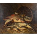 Henri CANCHOIS (XX) 'Stillife with fish' oil on canvas. (W:65 x H:55 cm)