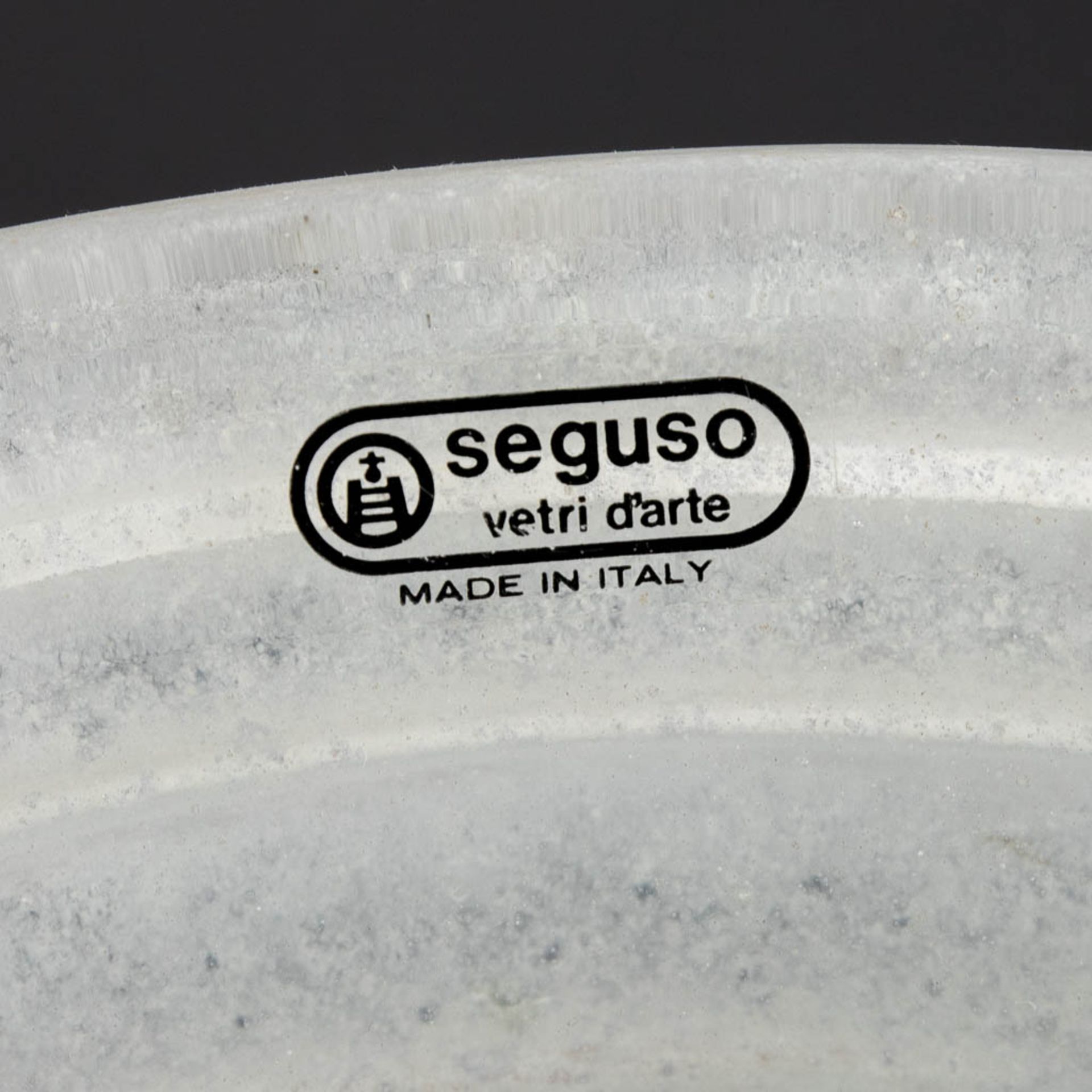 Seguso Vetri D'Arte, a frosted glass bowl. Murano, Italy. (H:12 x D:26 cm) - Bild 8 aus 9