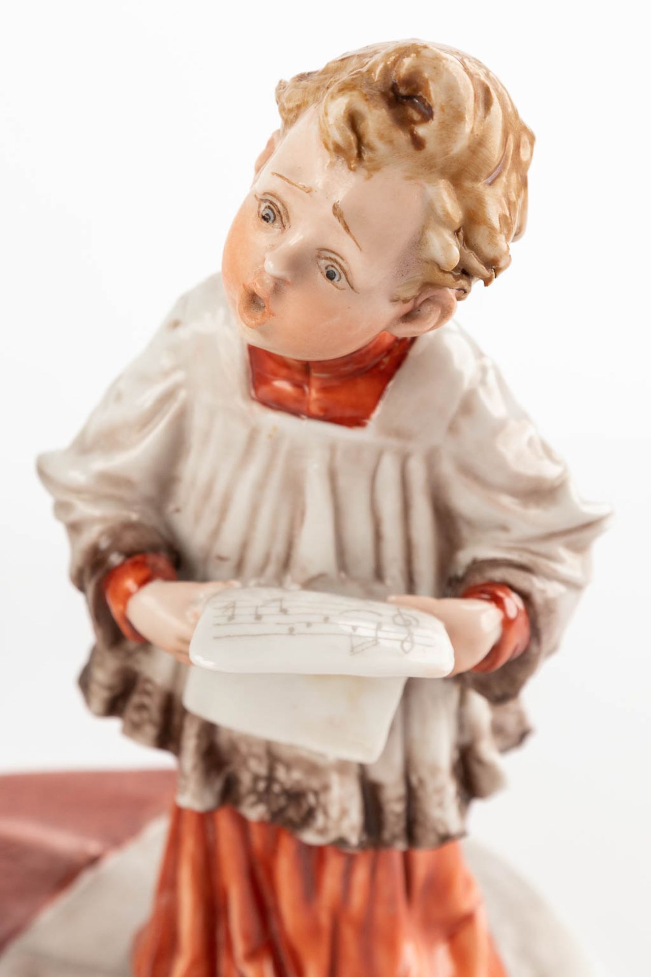 Capodimonte, 'Schola Cantoro', a porcelain group with a mechanical music box. 20th C. (D:23 x W:48 x - Image 13 of 18