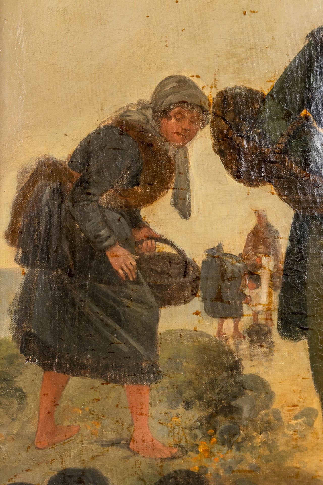 Pierre LEROUX (XIX) 'Les Ramasseuses De Coquillages' oil on canvas. 1888 (W:49 x H:65 cm) - Bild 5 aus 9