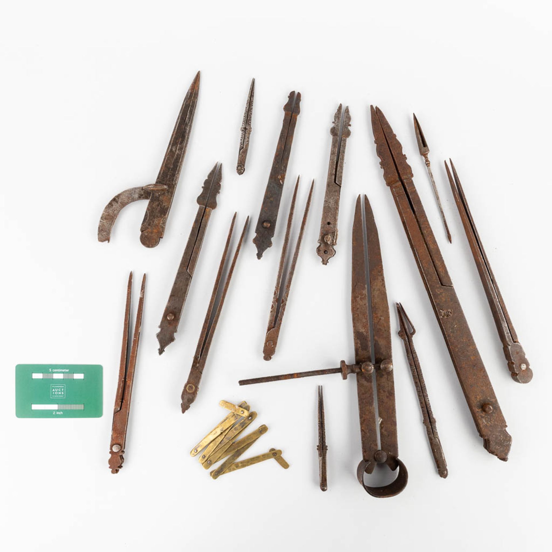 A large collection of 14 Ottoman steel measuring and marking devices and astronomy, Islamic arts. Ot - Image 2 of 7