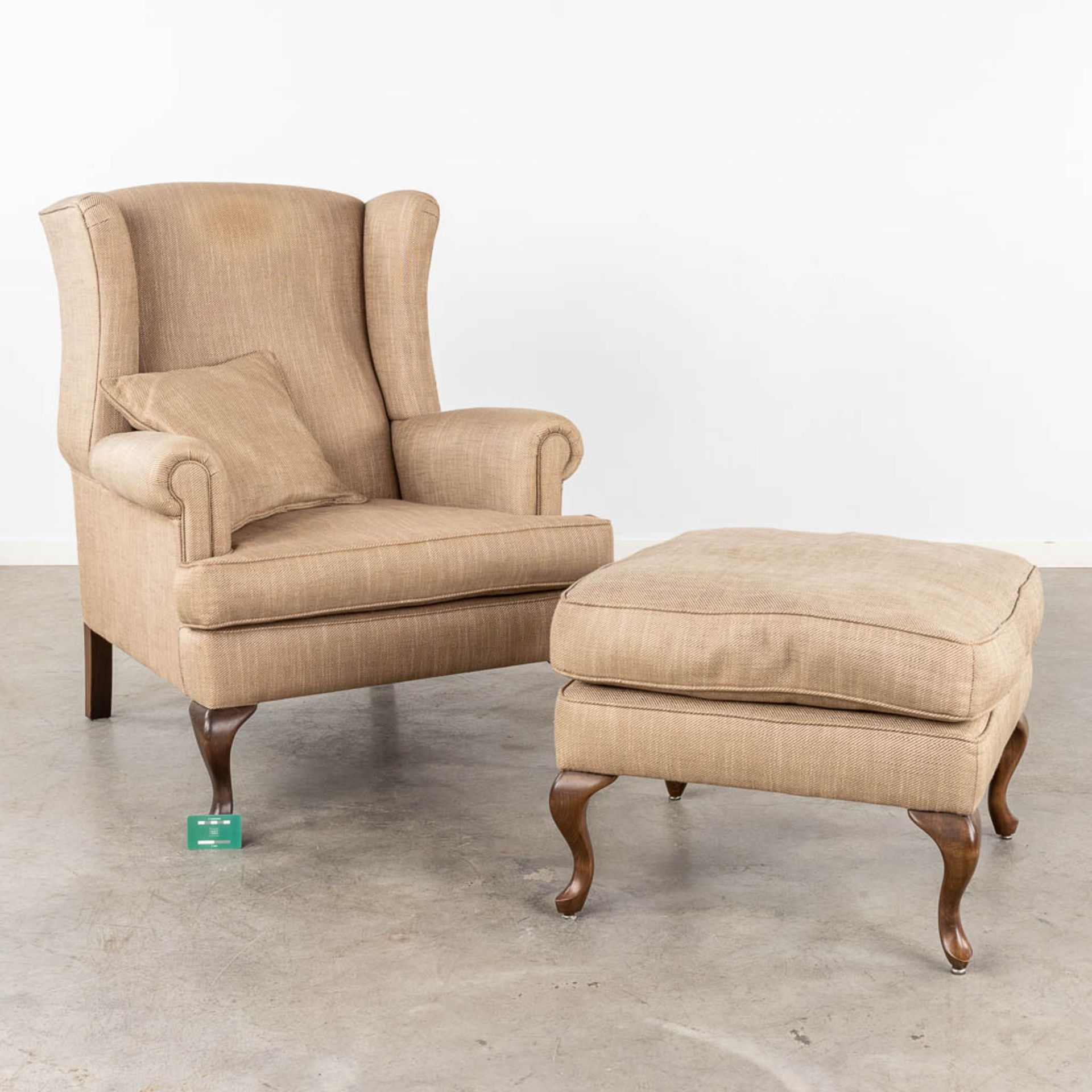 Marie's Corner, a wingback chair with ottoman. 21st C. (D:90 x W:84 x H:103 cm) - Image 2 of 13