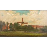 Edouard VERSCHAFFELT (1874-1955)(attr.) 'Landscape with a windmill' oil on panel. (W:50 x H:28 cm)