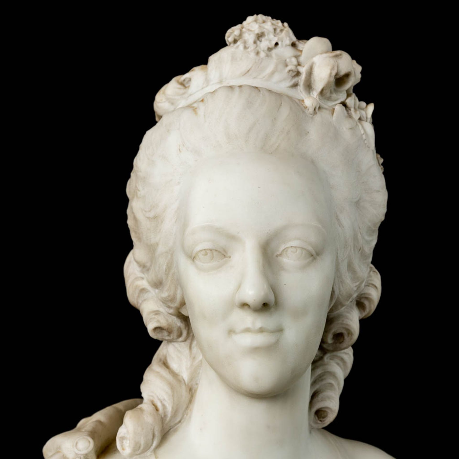 Simon Louis BOIZOT (1743-1809)(after) 'Marie Antoinette' sculptured Carrara marble. 19th C. (D:28 x  - Bild 7 aus 9