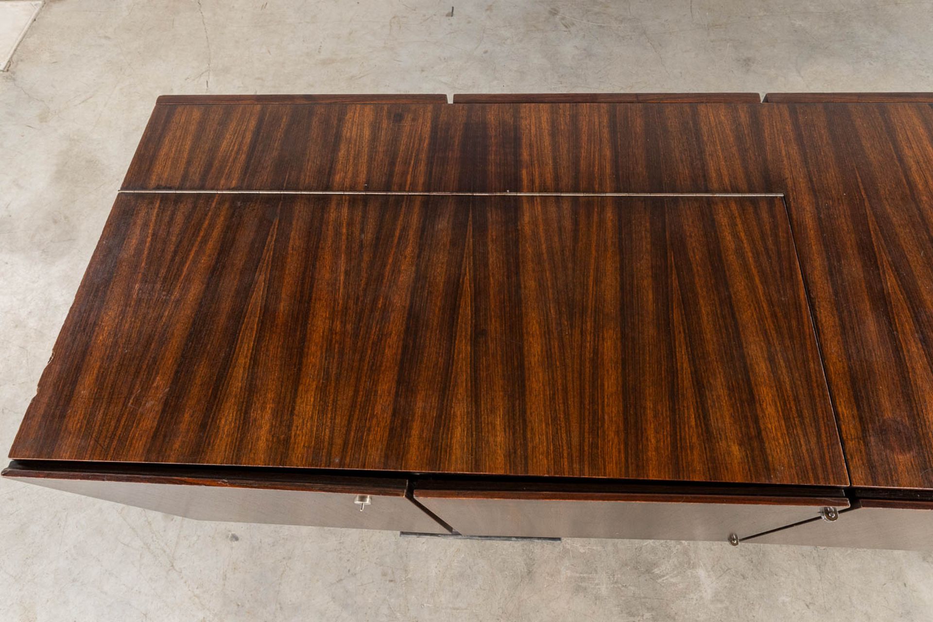A mid-century sideboard with rosewood veneer, probably made by Decoene. (D:56 x W:225 x H:78 cm) - Image 12 of 19