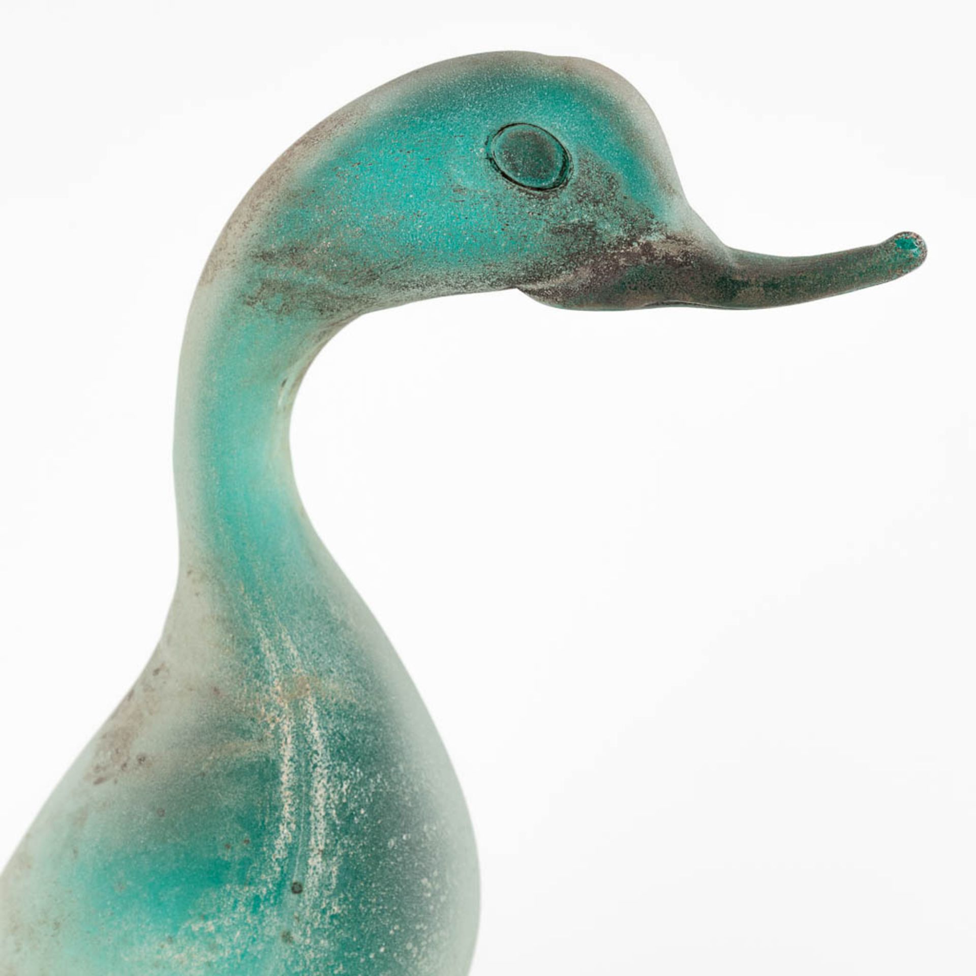 Two ducks, glass, Murano, Italy. Cenedese. (D:12 x W:30 x H:10 cm) - Image 14 of 17