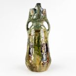 Leo MAES DECOCK (XIX-XX) 'Vase' a Flemish Earthenware vase with landscape decor. (H:51 x D:19 cm)