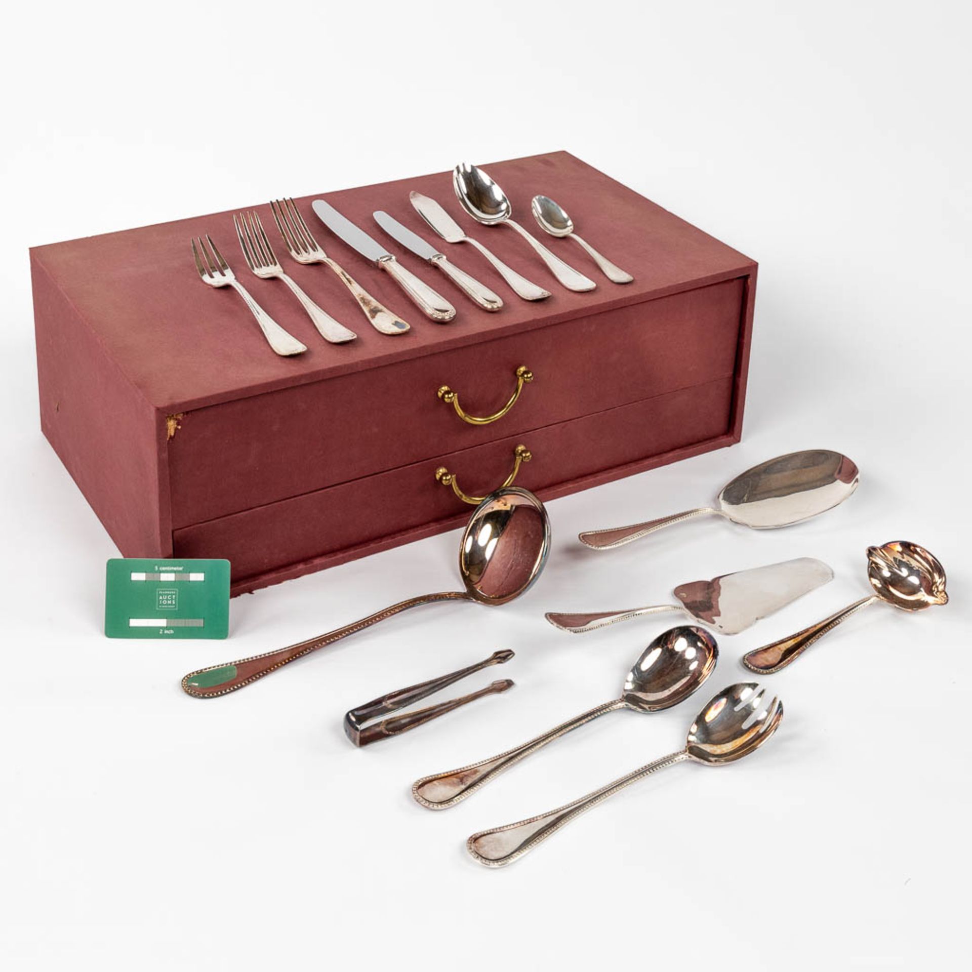 Vanstahl, a 103-piece silver-plated cutlery. Model Perles and mounted in a chest. (D:29 x W:52 x H:1 - Bild 2 aus 17