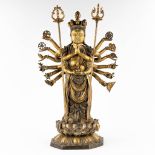 A Bodhisattva or GuanYin with 1000 arms, bronze with 18 arms and Taoist symbols. 20th C. (W:47 x H:7