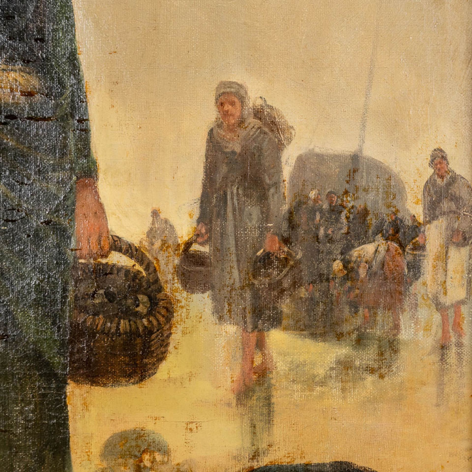 Pierre LEROUX (XIX) 'Les Ramasseuses De Coquillages' oil on canvas. 1888 (W:49 x H:65 cm) - Bild 6 aus 9