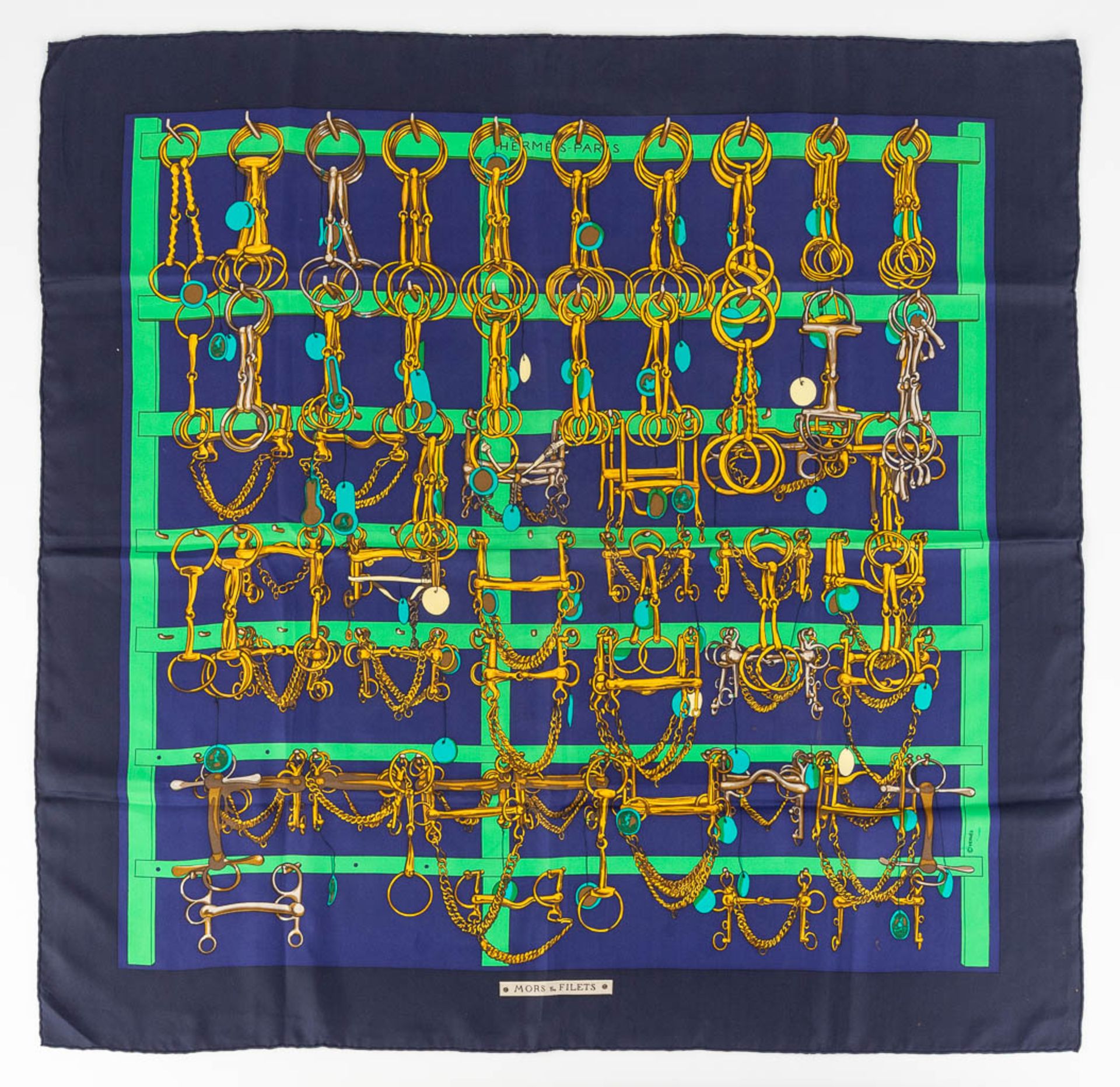 Hermès Paris, a set of 2 silk scarfs. (W:90 x H:90 cm) - Image 14 of 22