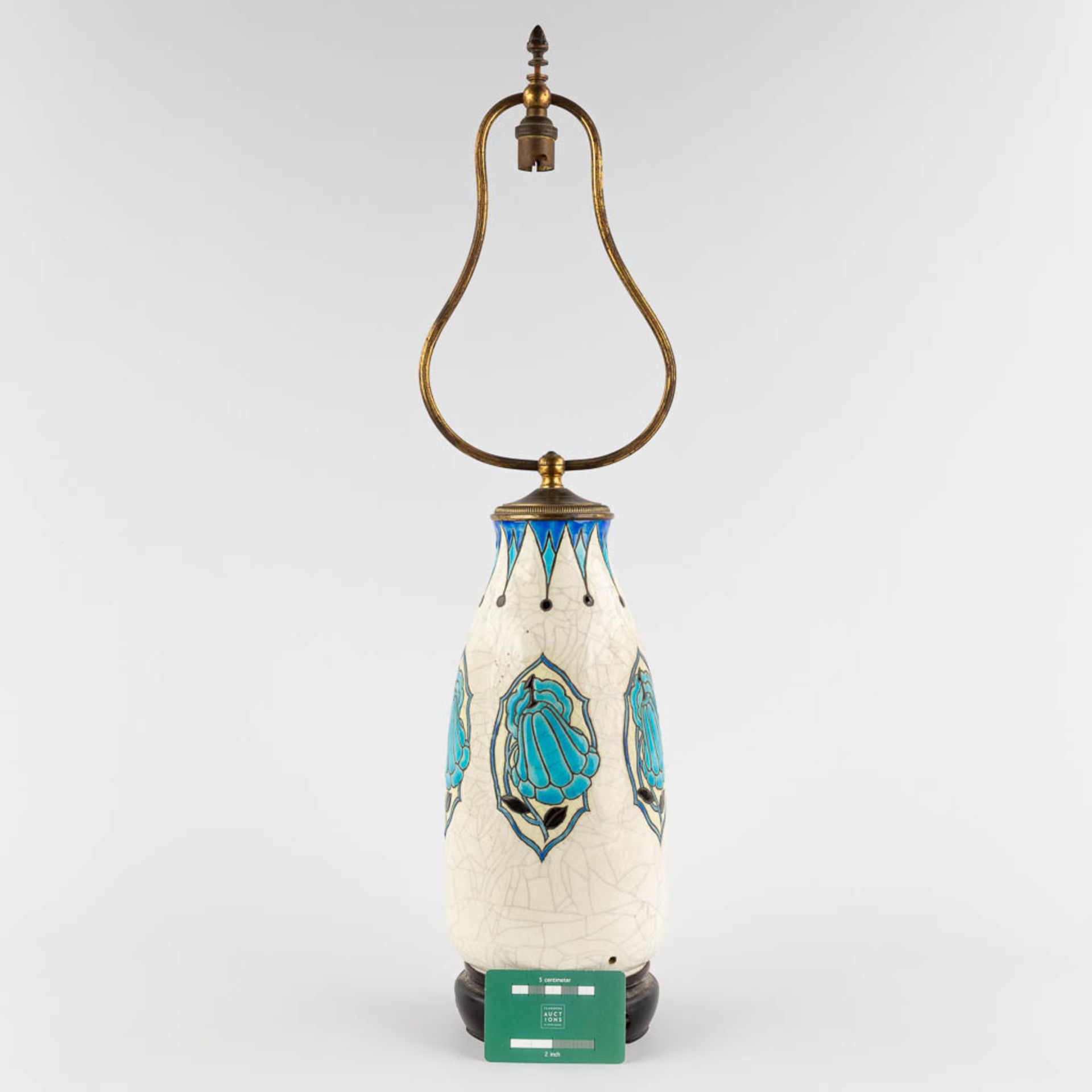 Maurice DUFRENE (1876-1955) 'Table lamp' for Boch keramis. (H:64 x D:14 cm) - Image 2 of 10