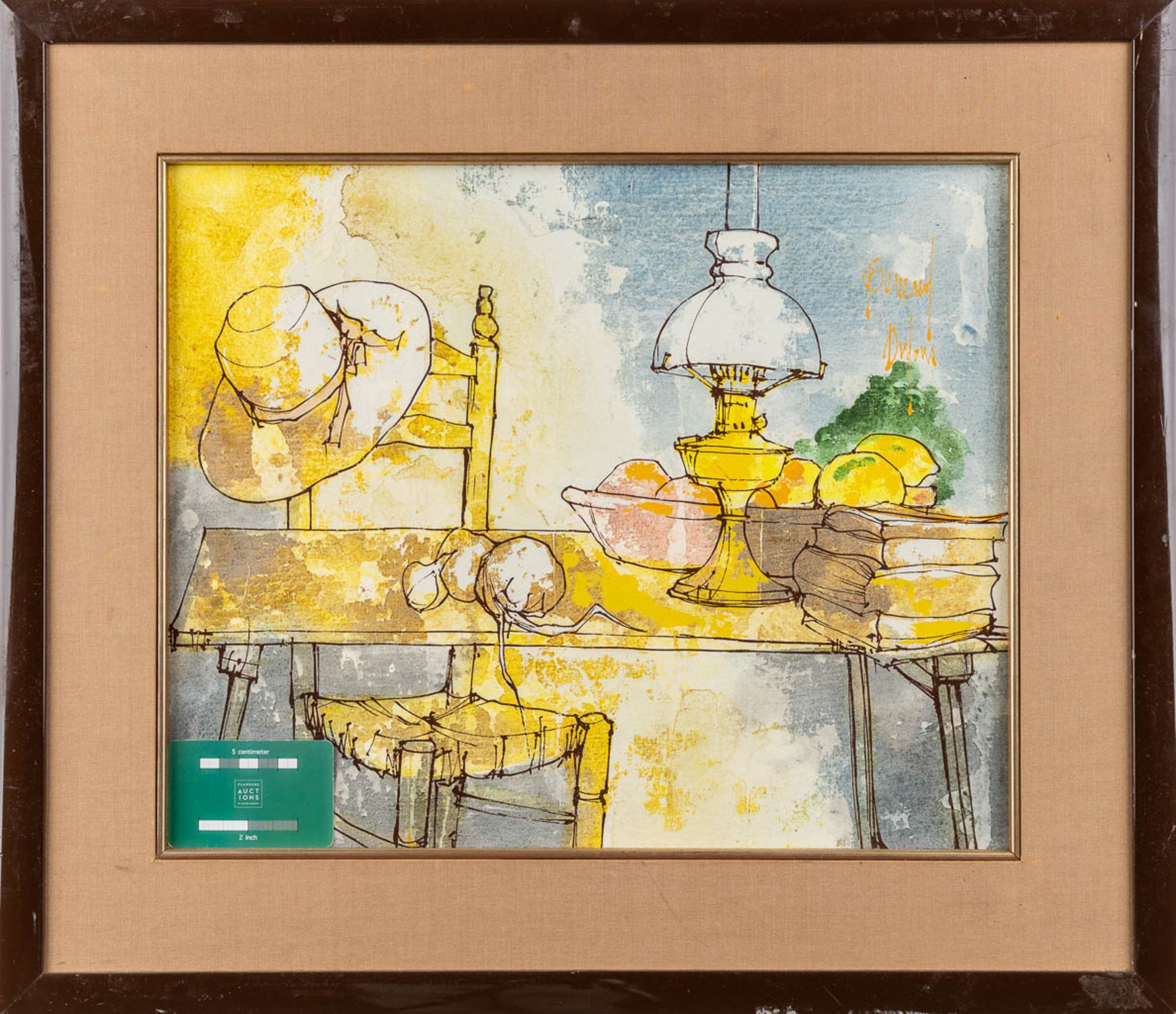 Bernard DUFOUR (1922-2016) 'Still life painting' acrylic on silk. (W:43 x H:35,5 cm) - Bild 2 aus 7