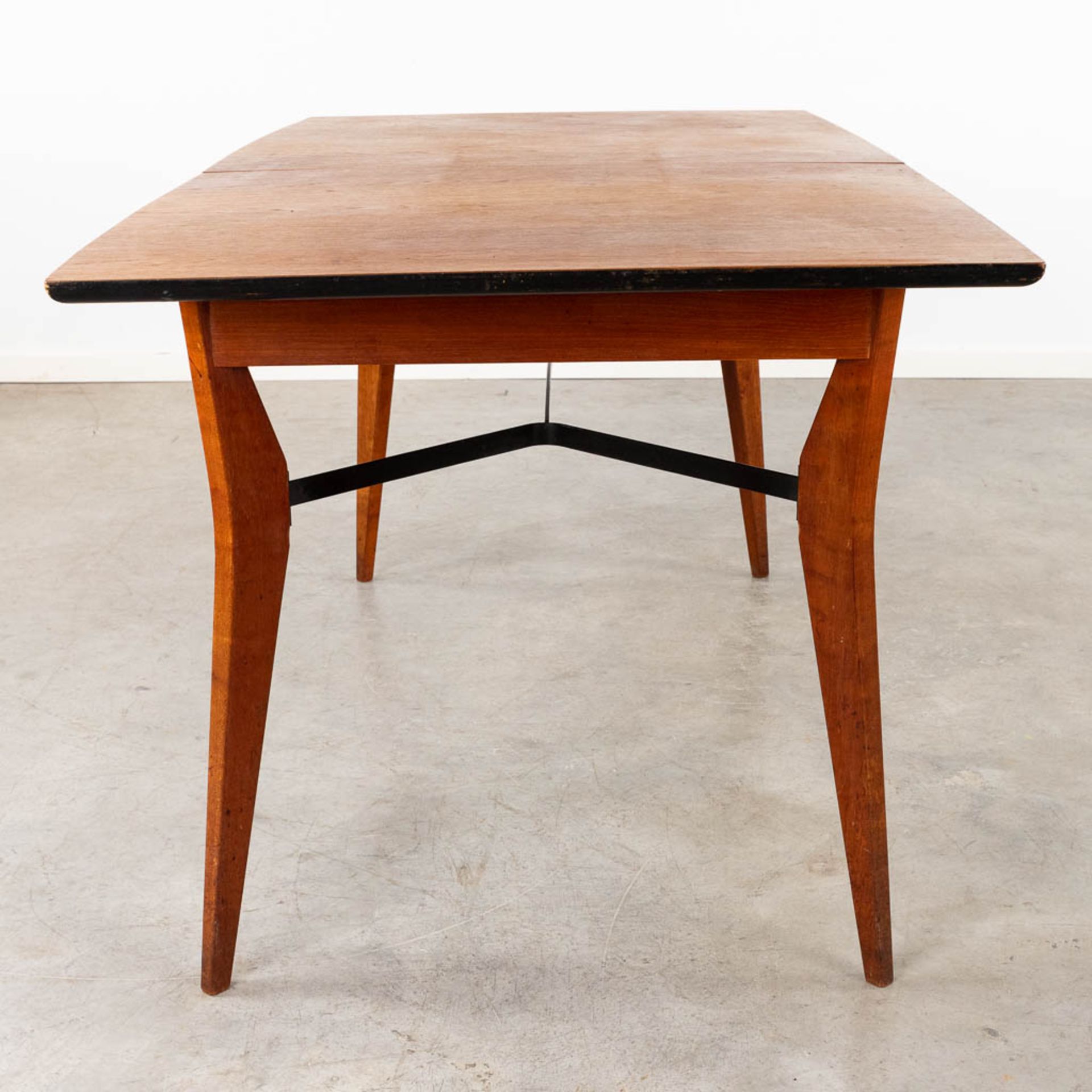 A mid-century table and 6 chairs, rotan and metal, teak wood. Circa 1960. (D:86 x W:160 x H:76 cm) - Image 14 of 31