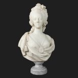 Simon Louis BOIZOT (1743-1809)(after) 'Marie Antoinette' sculptured Carrara marble. 19th C. (D:28 x