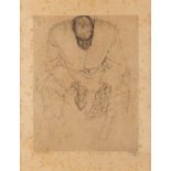 Jules DE BRUYCKER (1870-1945) 'Mendiant en Flandre' an etching (W:28 x H:36 cm)