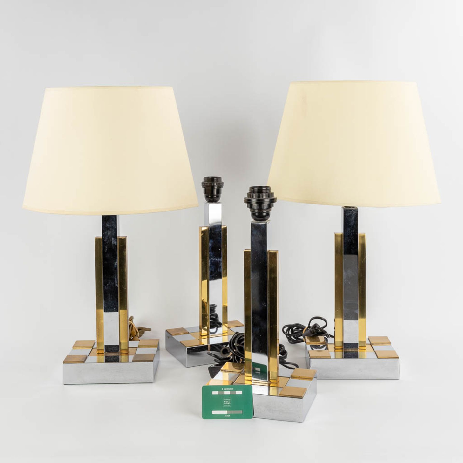 Belgo Chrome, a set of 4 identical table lamps. Circa 1980. (D:13,5 x W:17 x H:38 cm) - Image 2 of 11