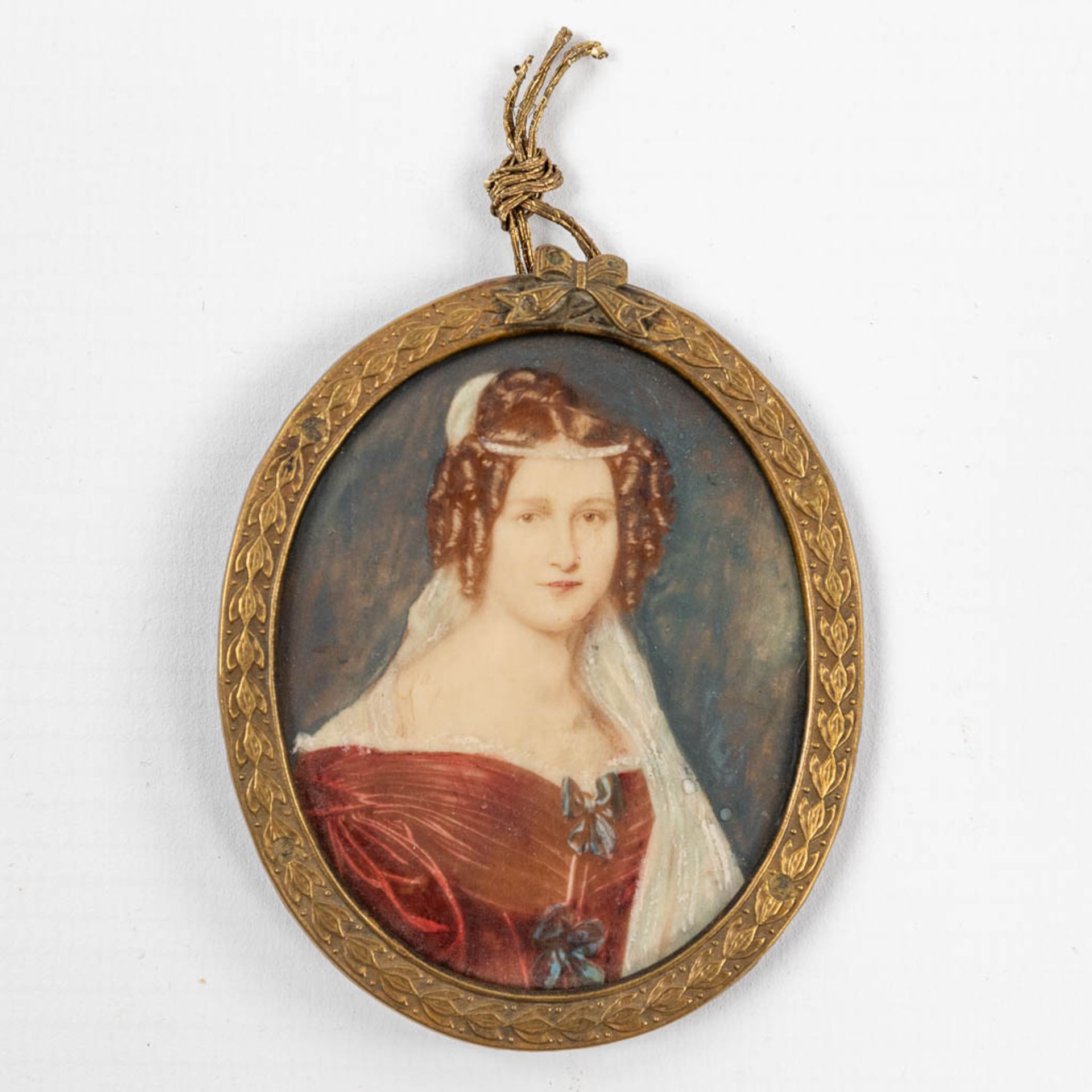 Seven miniature framed paintings, 19th C. (W:17 x H:20 cm) - Image 8 of 13