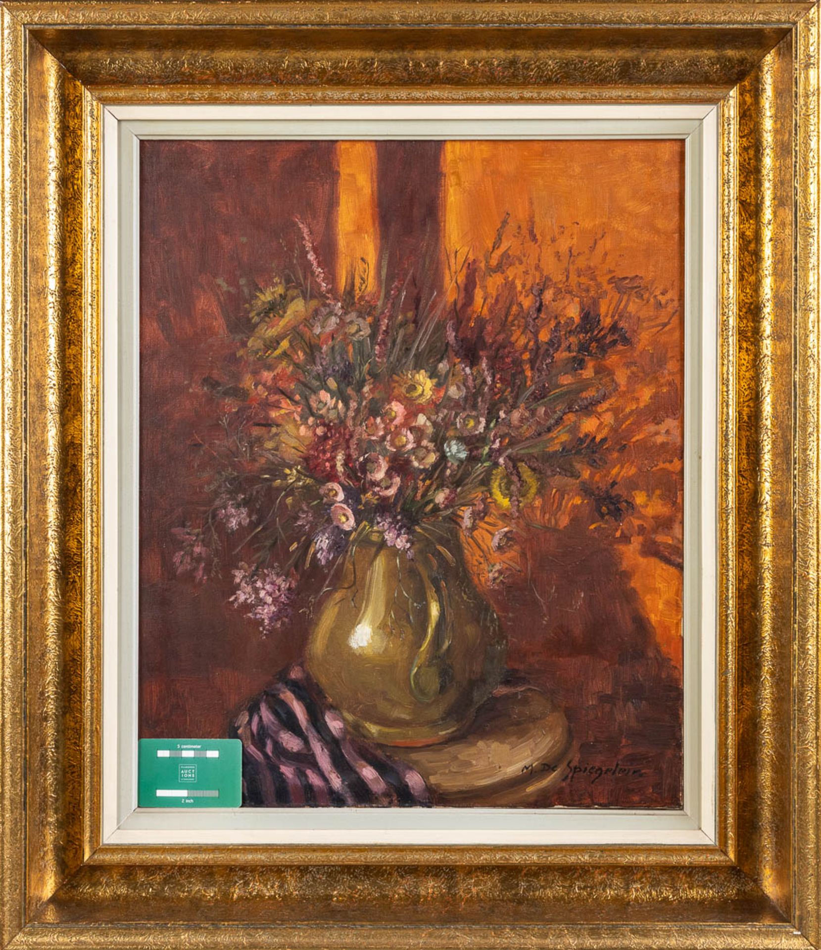 Marthe DE SPIEGELEIR (1897-1991) 'Flowers' oil on canvas. (W:45 x H:55 cm) - Image 2 of 6