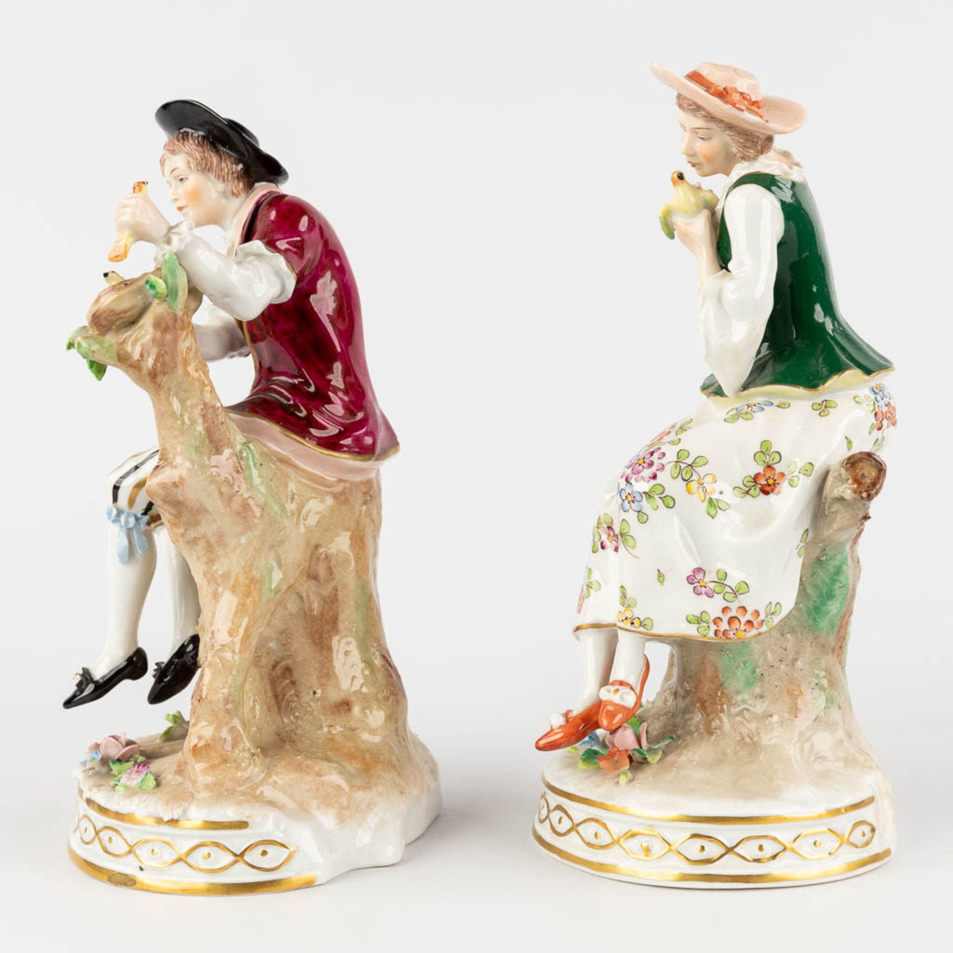 Sitzendorf, 4 figurines, poychrome porcelain. 19th and 20th C. (H:10 x D:9 cm) - Bild 6 aus 20