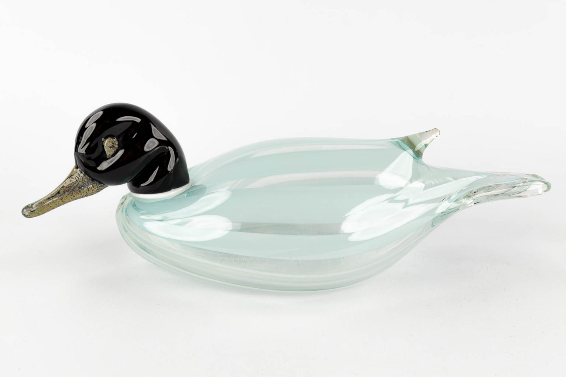 Two ducks, glass, Murano, Italy. Cenedese. (D:12 x W:30 x H:10 cm) - Image 5 of 17