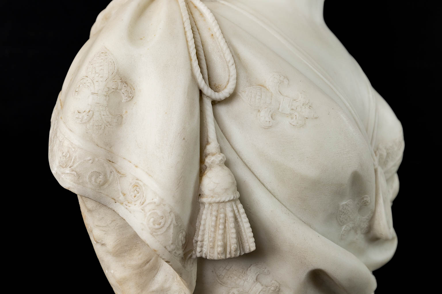 Simon Louis BOIZOT (1743-1809)(after) 'Marie Antoinette' sculptured Carrara marble. 19th C. (D:28 x - Image 9 of 9