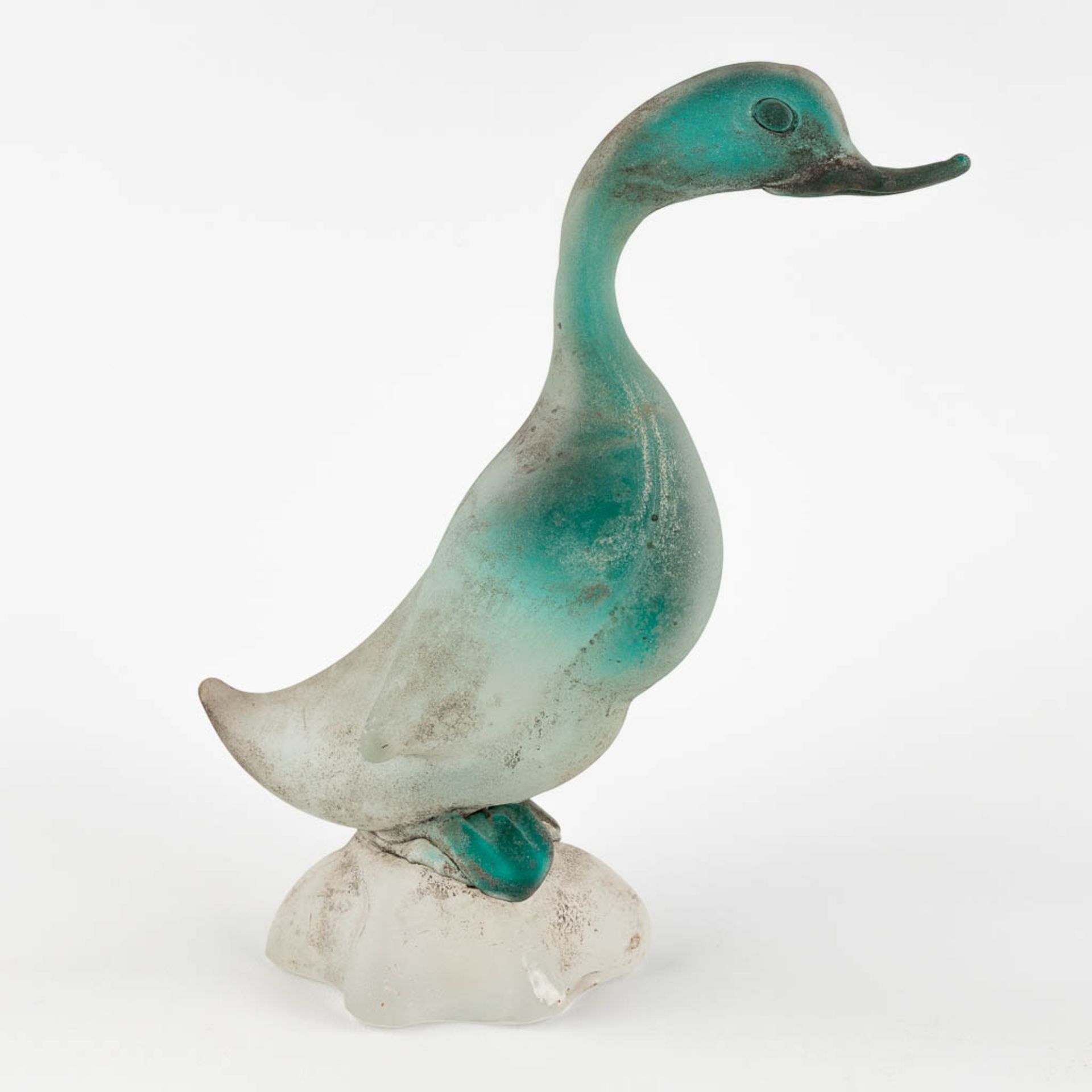 Two ducks, glass, Murano, Italy. Cenedese. (D:12 x W:30 x H:10 cm) - Image 10 of 17