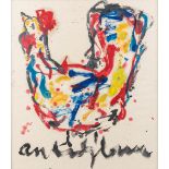 Anton HEIJBOER (1924-2005) 'Chicken' watercolour on paper. (W:60 x H:68 cm)