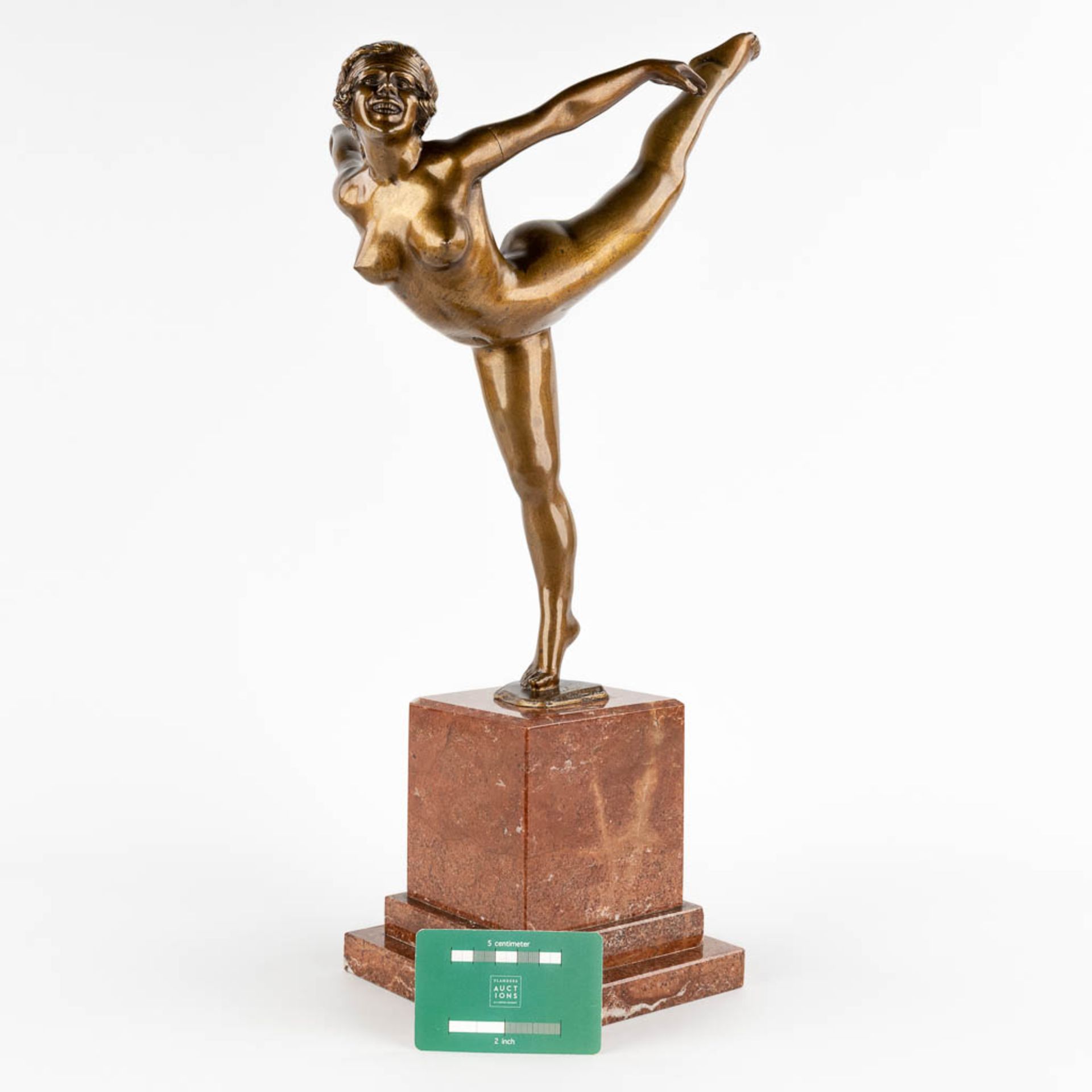 Otomar SUCHY (1882-?) 'Dancer' patinated bronze. Art Deco. (D:27 x W:20 x H:50 cm) - Bild 2 aus 9