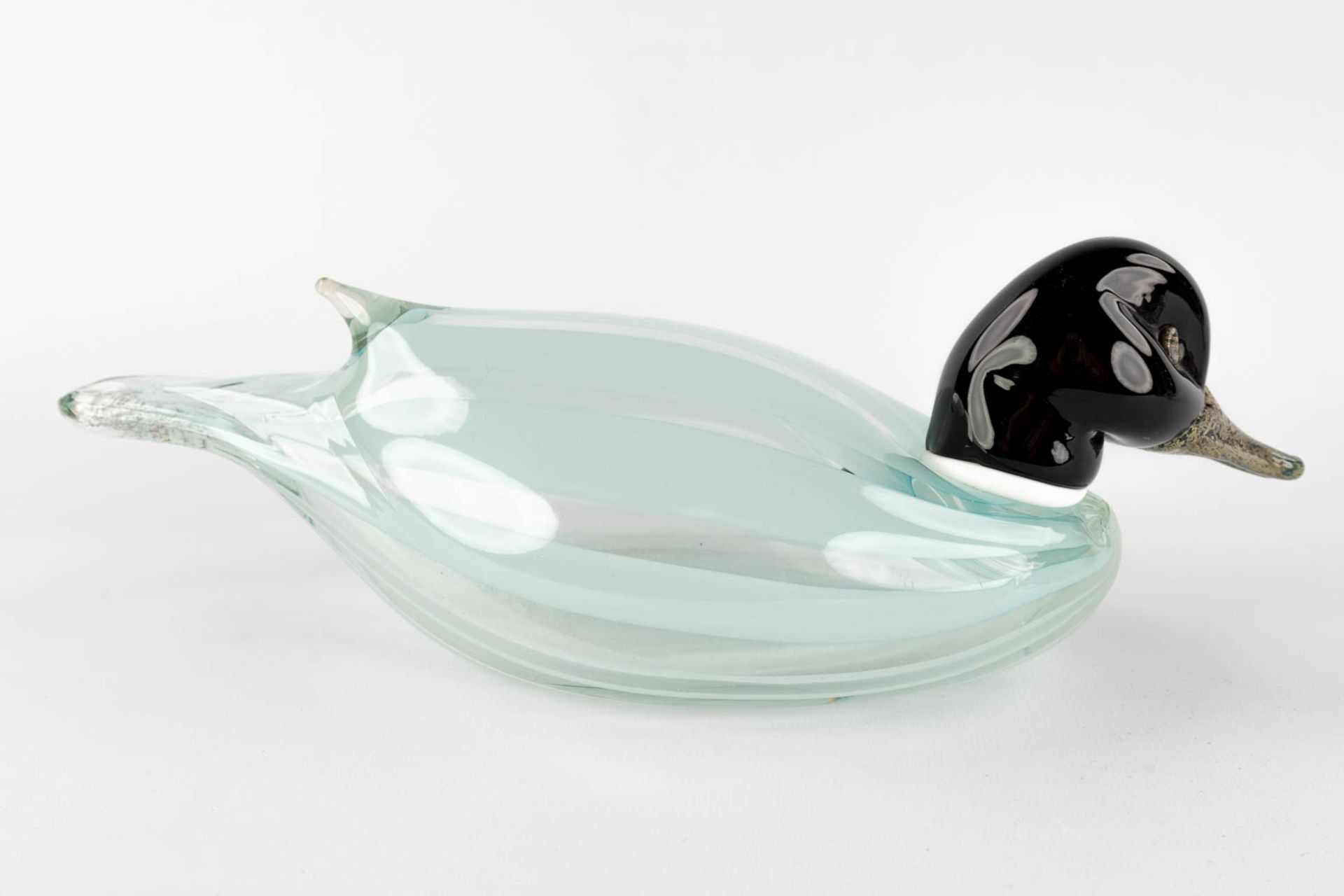 Two ducks, glass, Murano, Italy. Cenedese. (D:12 x W:30 x H:10 cm) - Image 3 of 17