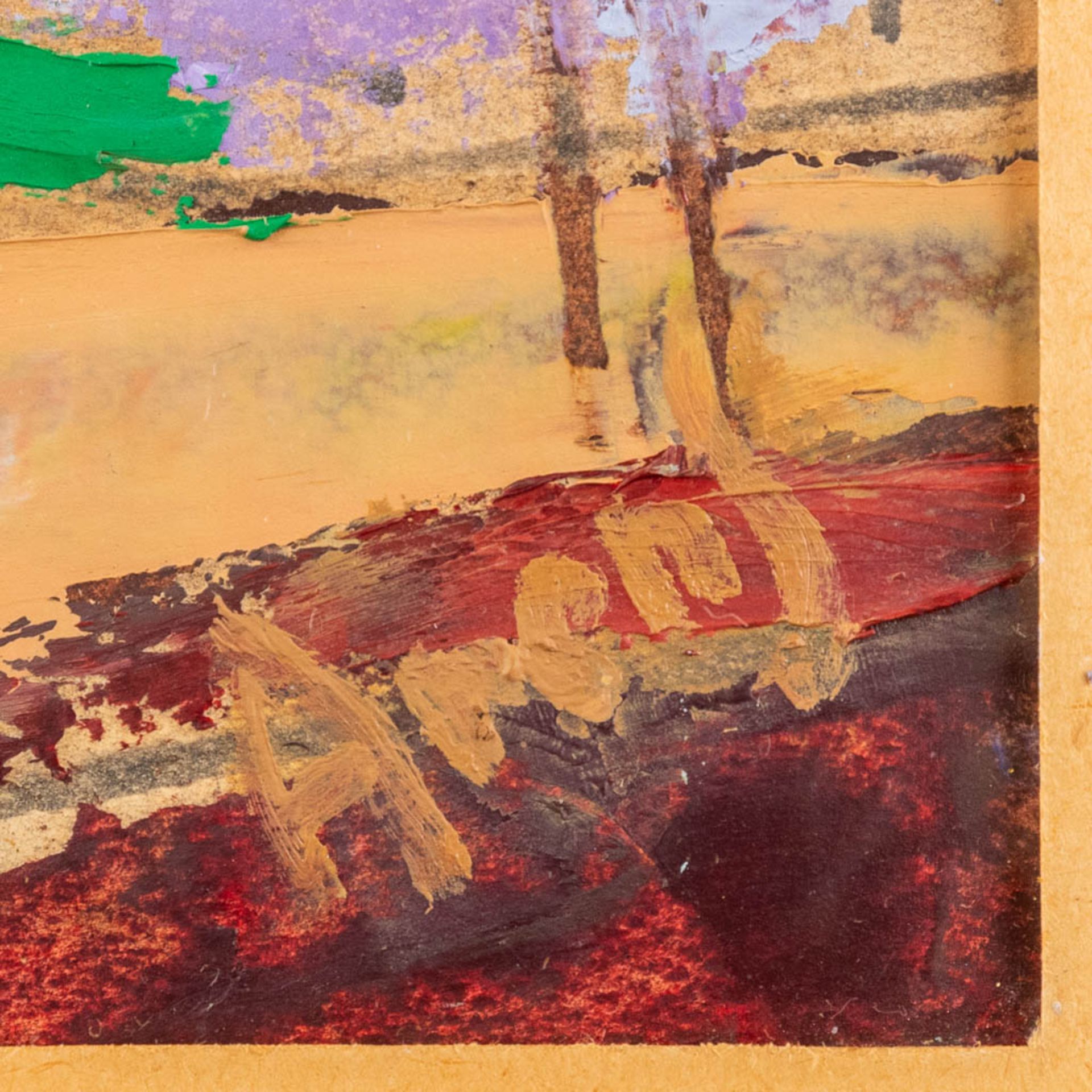 Robert ARENS (1905-1998) 'Expressionist landscape' oil on paper. (W:34,5 x H:25,5 cm) - Bild 4 aus 5