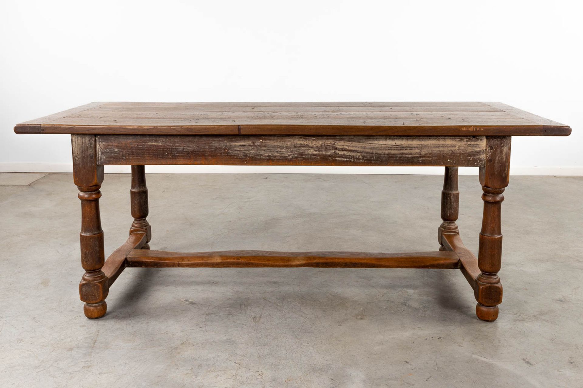 An antique farmer's table, oak, 19th C. (D:86 x W:198,5 x H:76 cm) - Image 6 of 12