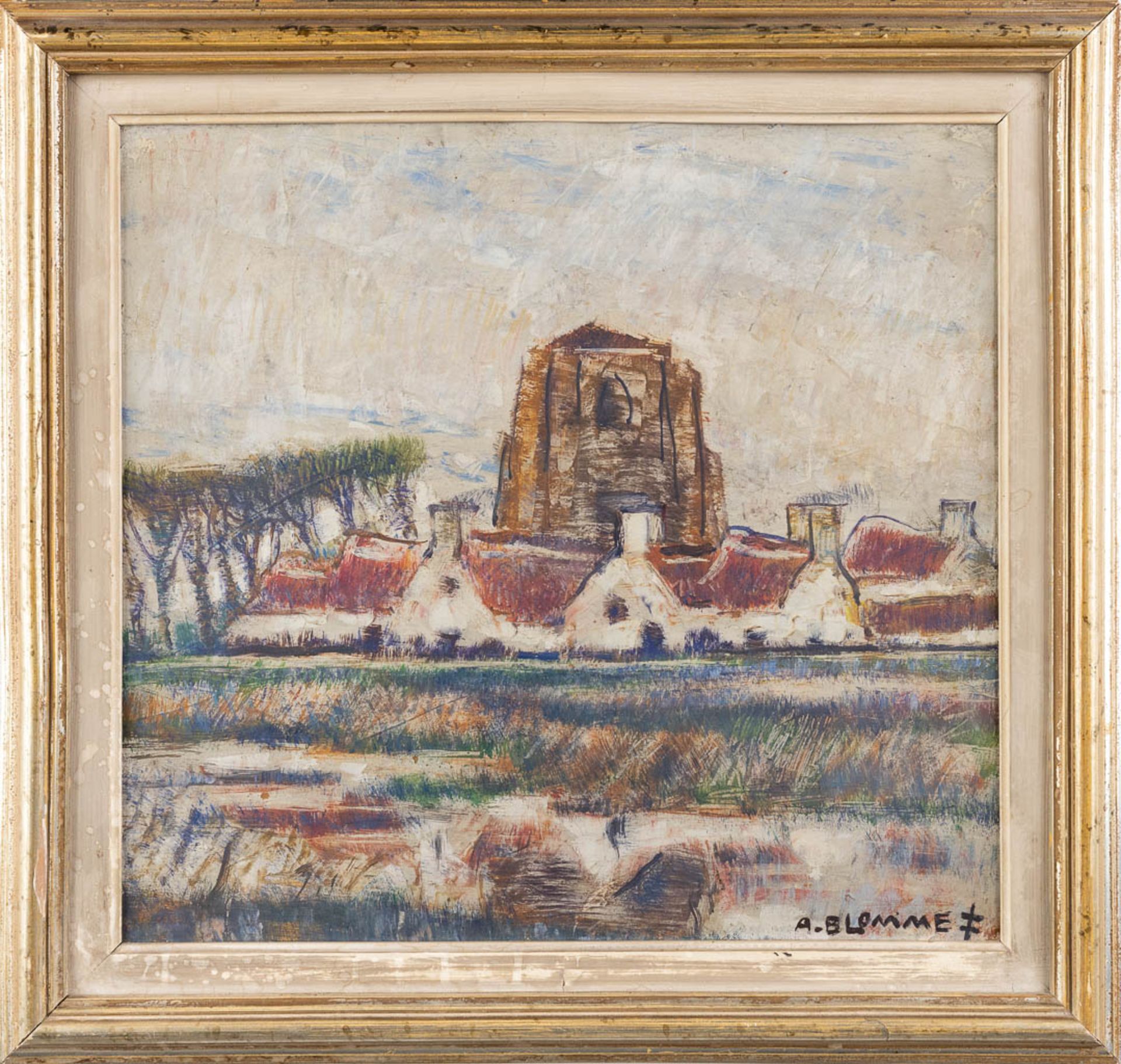 Alfons BLOMME (1889-1979) 'View of Lisseweghe' oil on panel. (W:43 x H:40 cm) - Bild 3 aus 7