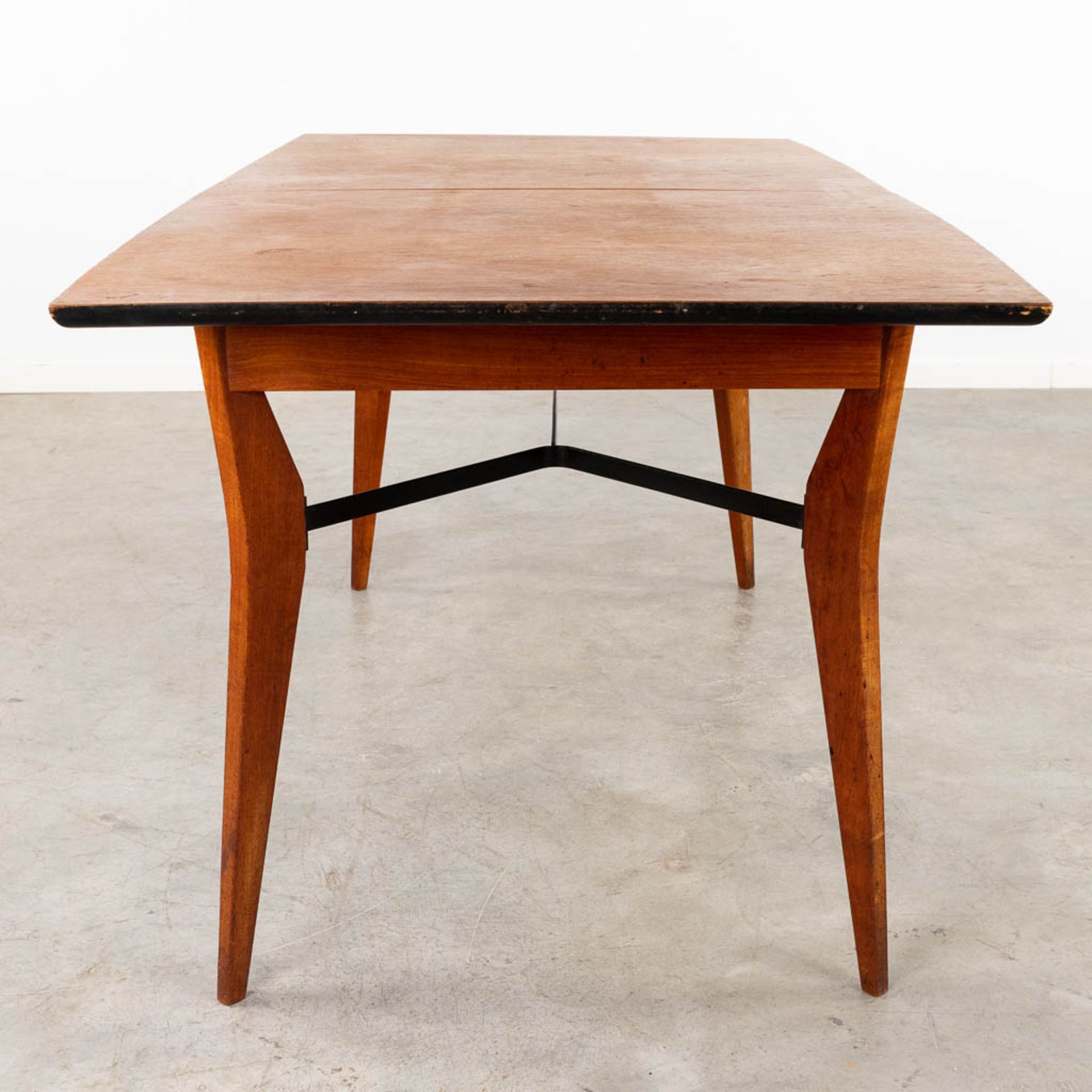 A mid-century table and 6 chairs, rotan and metal, teak wood. Circa 1960. (D:86 x W:160 x H:76 cm) - Image 16 of 31