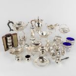 Large collection of silver items, Mostly England. 19th C. Total gross weight: 2915g. (W:22 x H:14 cm