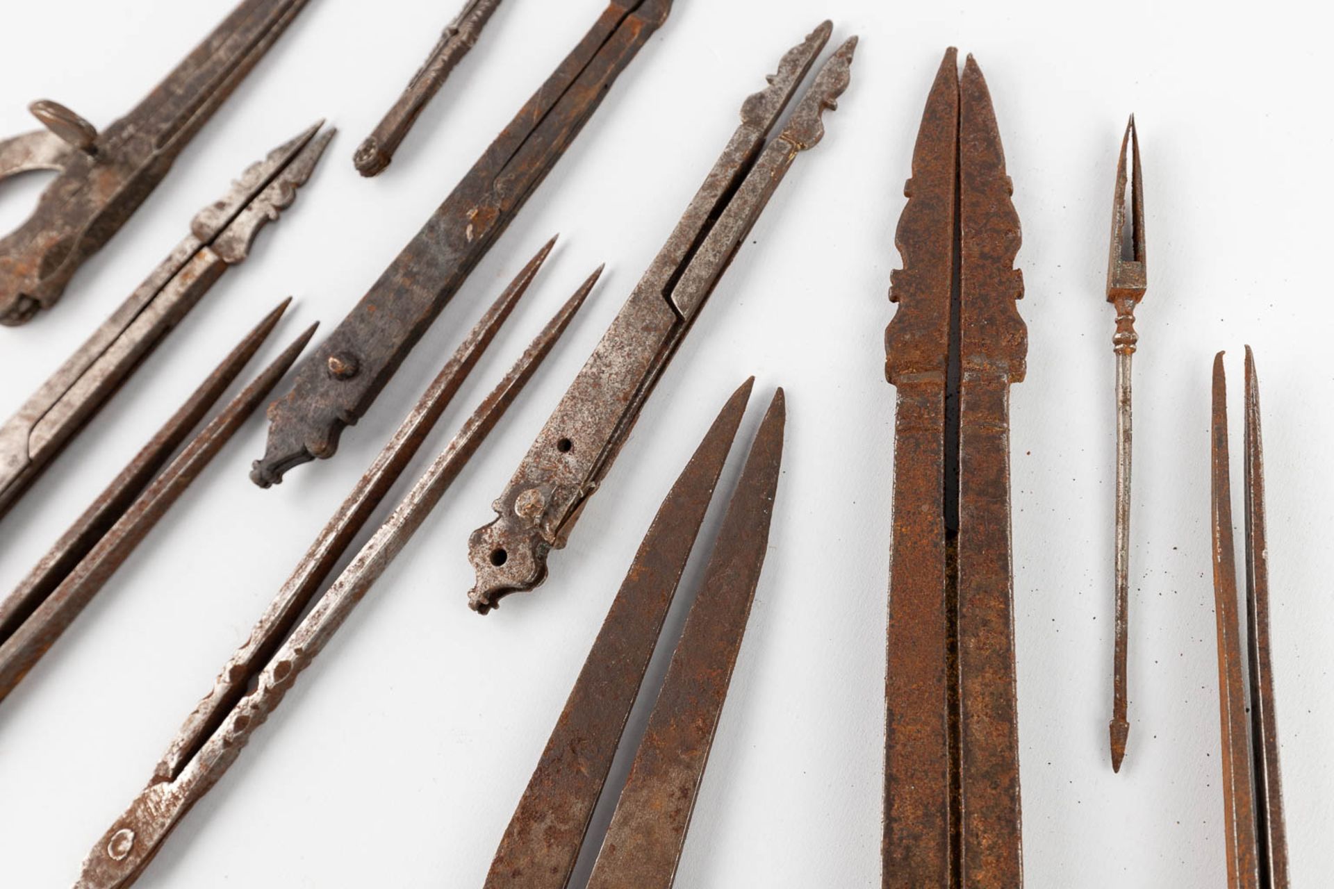 A large collection of 14 Ottoman steel measuring and marking devices and astronomy, Islamic arts. Ot - Image 6 of 7