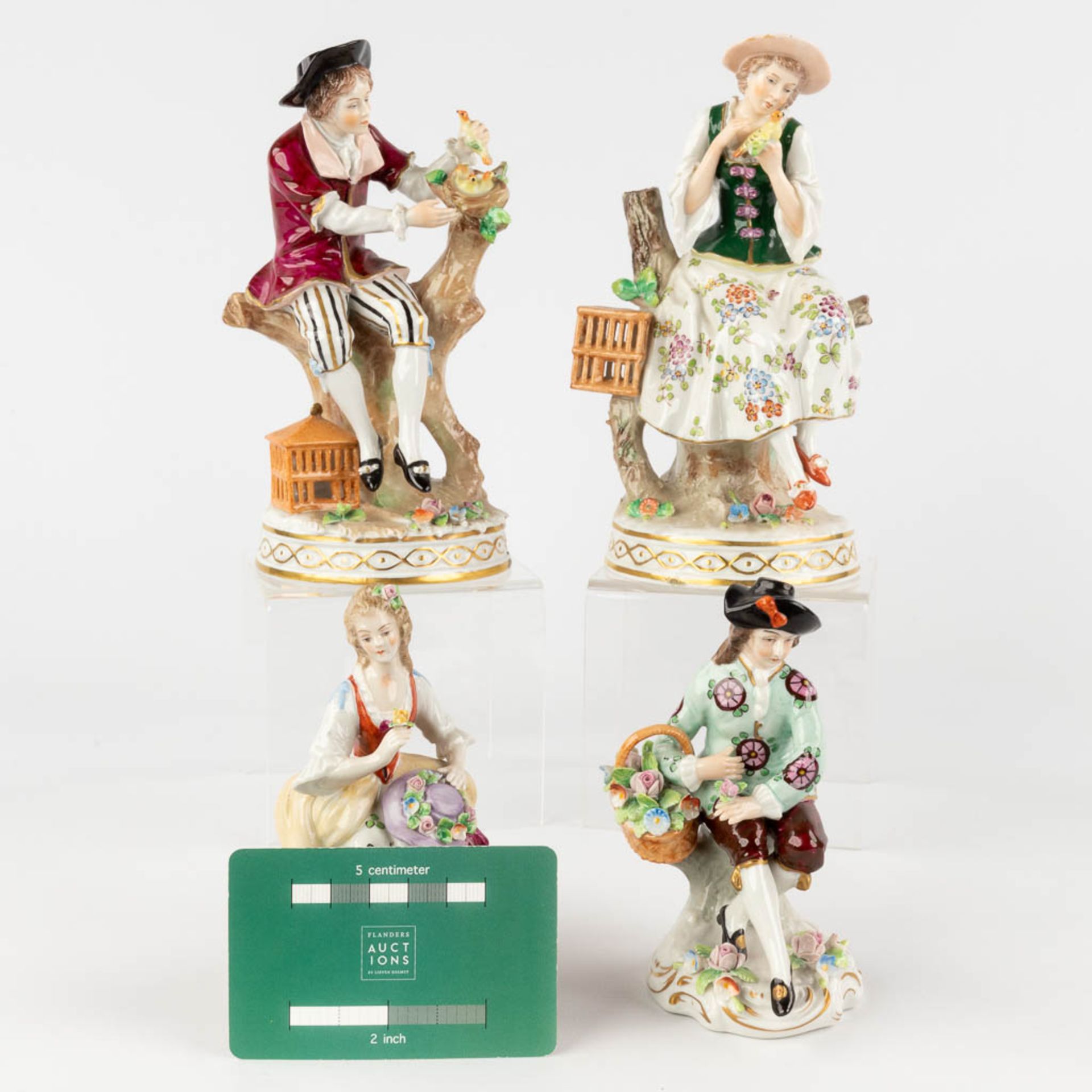 Sitzendorf, 4 figurines, poychrome porcelain. 19th and 20th C. (H:10 x D:9 cm) - Bild 2 aus 20