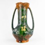 Léo MAES DECOCK (XIX-XX) 'Vase' Flemish earthenware in Art Nouveau style. (D:26 x W:30 x H:50 cm)