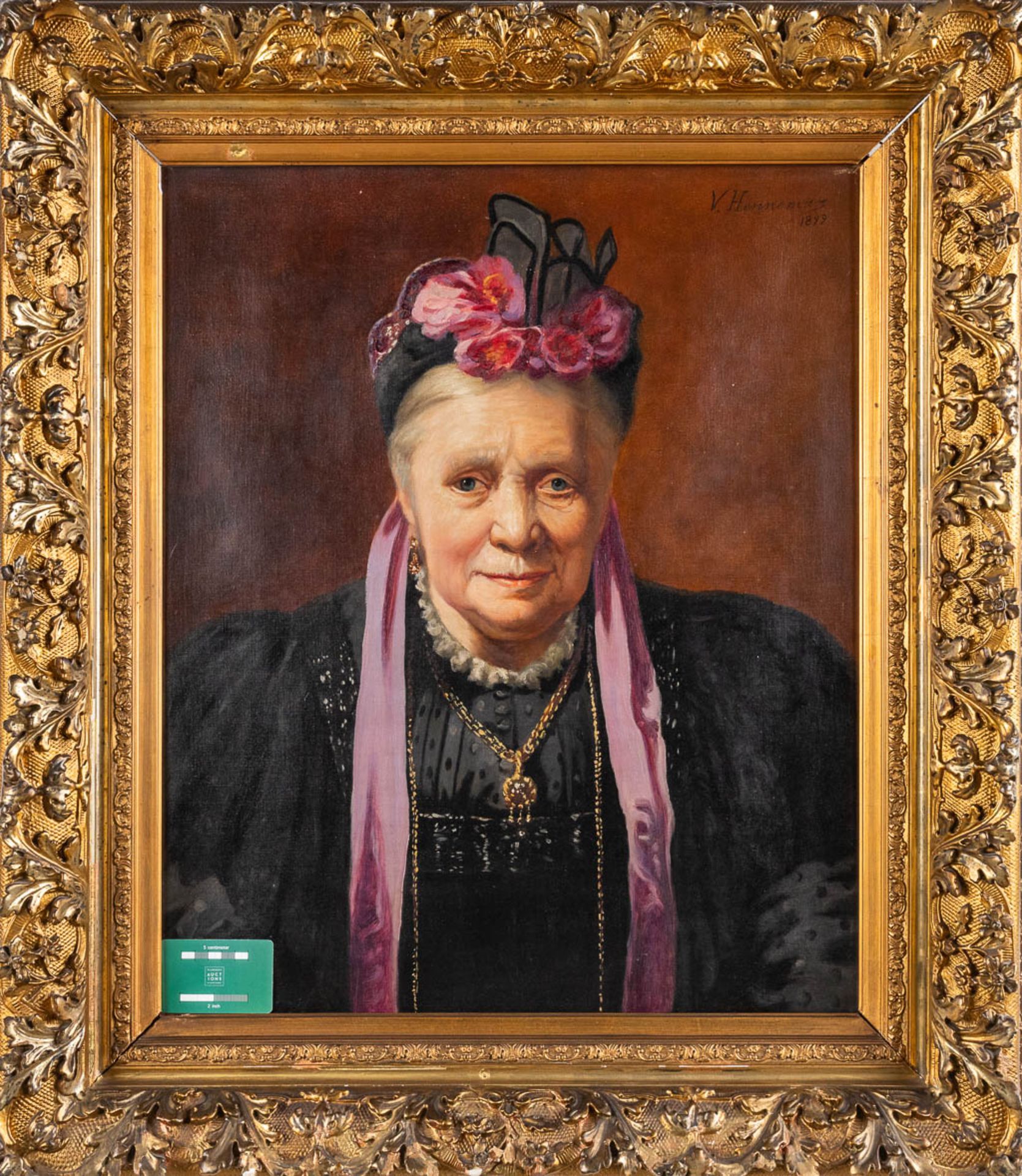 Valentin HENNEMAN (1861-1930) 'Portrait of a lady' oil on canvas. 1899. (W:54 x H:66 cm) - Image 2 of 7