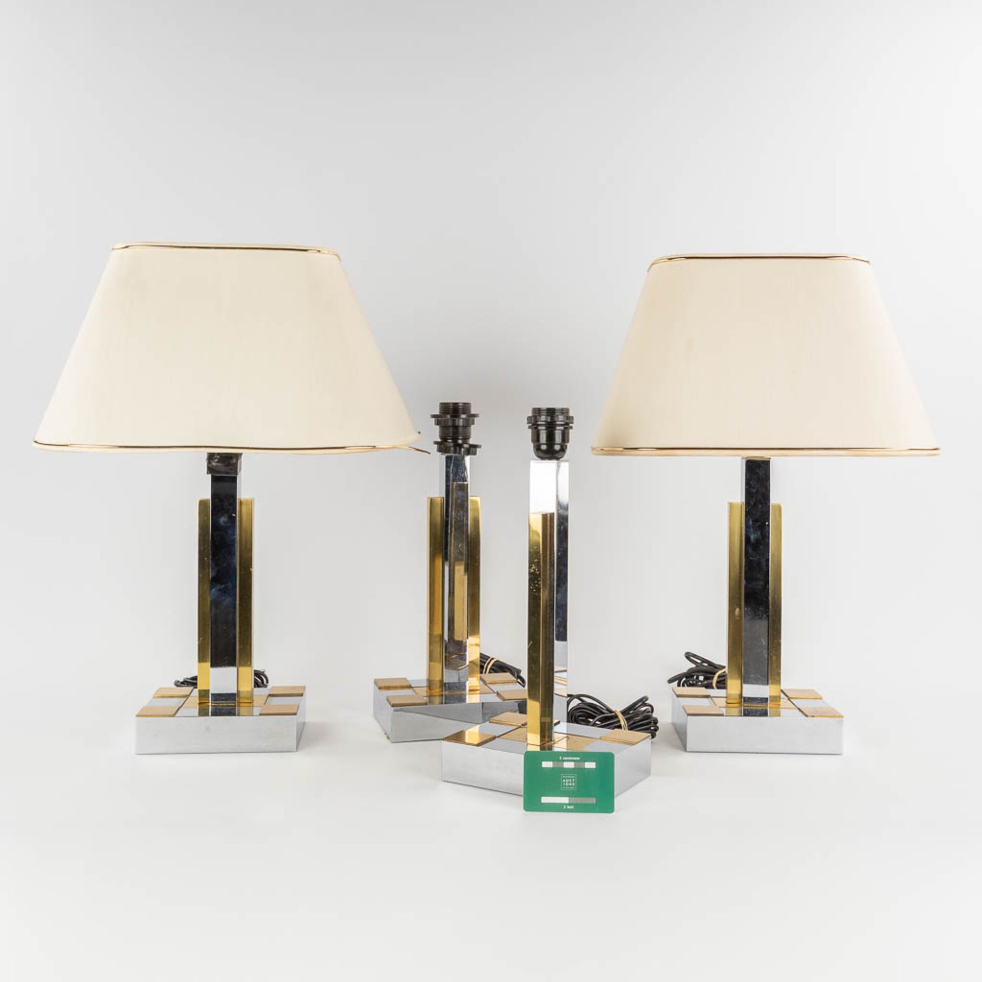 Belgo Chrome, a set of 4 identical table lamps. Circa 1980. (D:13,5 x W:17 x H:38 cm) - Image 2 of 13