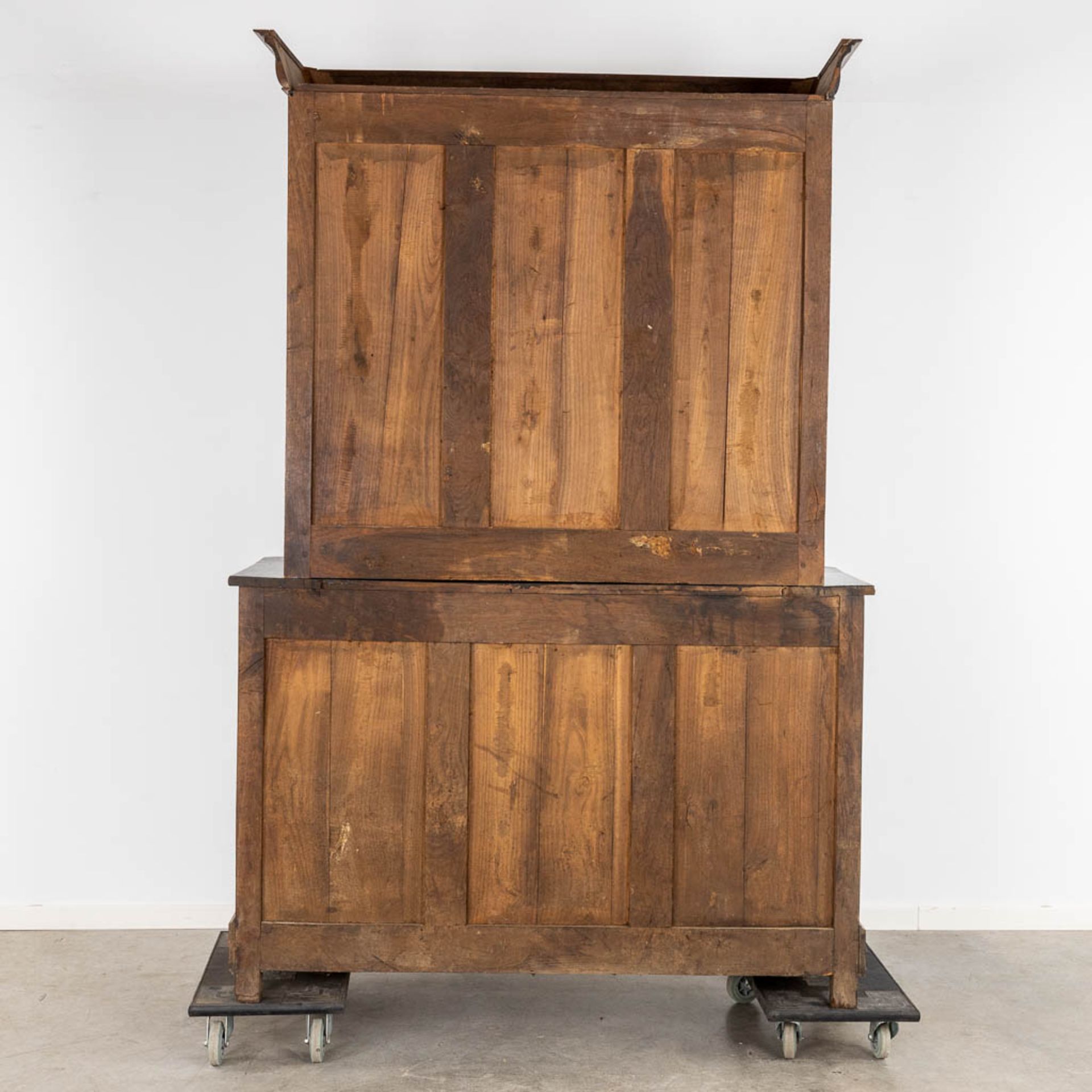 An antique Deux Corps Louis Philippe cabinet, oak. 19th C (D:57 x W:150 x H:225 cm) - Image 5 of 11