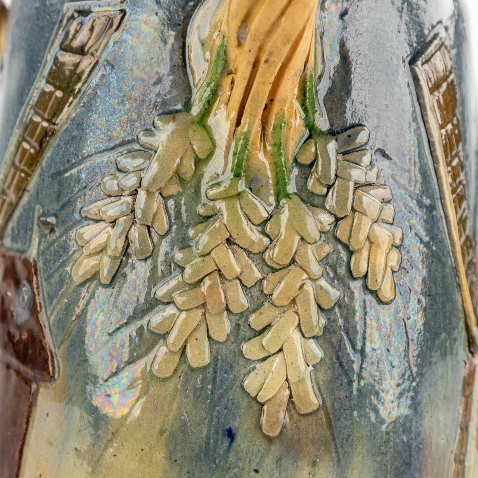 A vase, Flemish Earthenware, decorated with a windmill, Torhout. (H:31 x D:18 cm) - Bild 12 aus 12